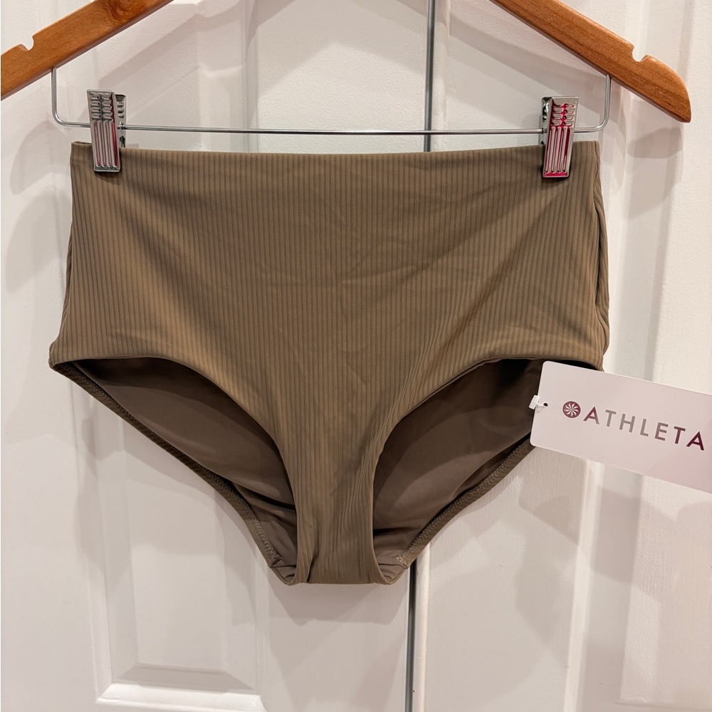 NWT Athleta Ribbed High-Waist Swim Bottom size small